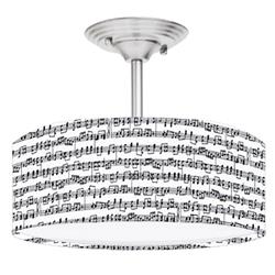 Picture of 888 Cool Fans DR-0001156 Music Notes 2-Light Brushed Nickel Drum Style LED Lamp Fixture