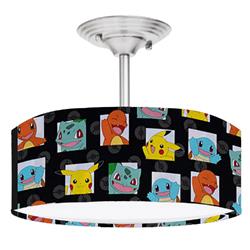 Picture of 888 Cool Fans DR-0001164 Pokemon Pikachu 2-Light Brushed Nickel Drum Style LED Lamp Fixture