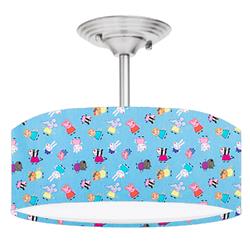 Picture of 888 Cool Fans DR-0001185 Peppa Pig 2-Light Brushed Nickel Drum Style LED Lamp Fixture