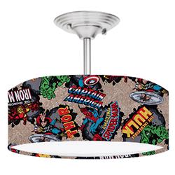 Picture of 888 Cool Fans DR-0001196 Avengers 2-Light Brushed Nickel Drum Style LED Lamp Fixture