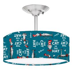 Picture of 888 Cool Fans DR-0001201 Cat in the Hat 2-Light Brushed Nickel Drum Style LED Lamp Fixture