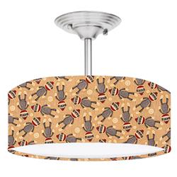 Picture of 888 Cool Fans DR-0001207 Sock Monkey 2-Light Brushed Nickel Drum Style LED Lamp Fixture