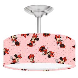 Minnie Mouse LED Drum Light Fixture - Brushed Nickel - 2-Light - Modern Design