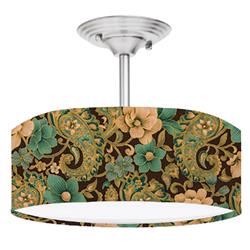 Picture of 888 Cool Fans DR-0001001 Magnolia Elegance 2-Light Brushed Nickel Drum Style LED Lamp Fixture