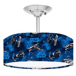 Picture of 888 Cool Fans DR-0001007 Star Wars Millenium Falcon 2-Light Brushed Nickel Drum Style LED Lamp Fixture