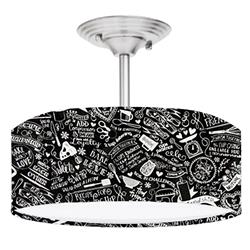 Picture of 888 Cool Fans DR-0001024 Kitchen Friendship Cooking 2-Light Brushed Nickel Drum LED Lamp Fixture