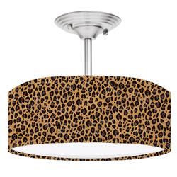 Picture of 888 Cool Fans DR-0001030 Cheetah Leopard 2-Light Brushed Nickel Drum Style LED Lamp Fixture