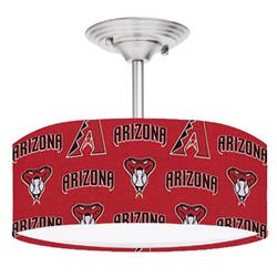 Picture of 888 Cool Fans DR-0001372 Diamondbacks MLB Baseball 2-Light Brushed Nickel Drum Style Lamp Fixture