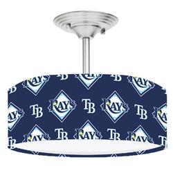 Picture of 888 Cool Fans DR-0001385 Rays MLB Baseball 2-Light Brushed Nickel Drum LED Lamp Fixture