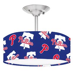Picture of 888 Cool Fans DR-0001391 Phillies MLB Baseball Brushed Nickel Drum Style Lamp Fixture