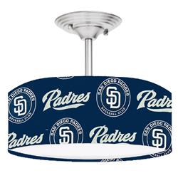 Picture of 888 Cool Fans DR-0001397 Padres MLB Baseball Brushed Nickel Drum Style Lamp Fixture