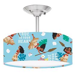 Picture of 888 Cool Fans DR-0001055 Moana 2-Light Brushed Nickel Drum Style LED Lamp Fixture