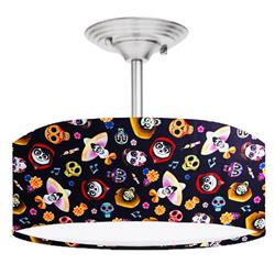 Picture of 888 Cool Fans DR-0001058 Coco 2-Light Brushed Nickel Drum Style LED Lamp Fixture