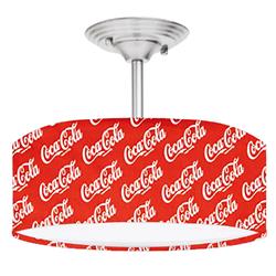 Picture of 888 Cool Fans DR-0001059 Coca Cola Coke 2-Light Brushed Nickel Drum Style LED Lamp Fixture