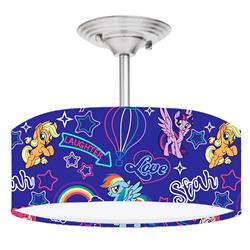 Picture of 888 Cool Fans DR-0001062 MLP My Little Pony 2-Light Brushed Nickel Drum Style LED Lamp Fixture
