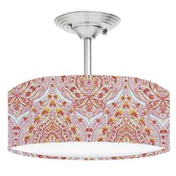 Picture of 888 Cool Fans DR-0001063 Muted Bohemian Boho 2-Light Brushed Nickel Drum Style LED Lamp Fixture