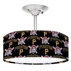 Picture of 888 Cool Fans DR-0001399 Pirates MLB Baseball Brushed Nickel Drum Style Lamp Fixture