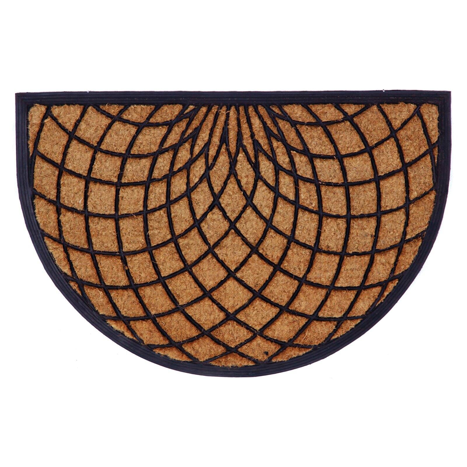 153642436 24 x 36 in. Olympia Semicircle Doormat, Natural & Black -  Calloway Mills