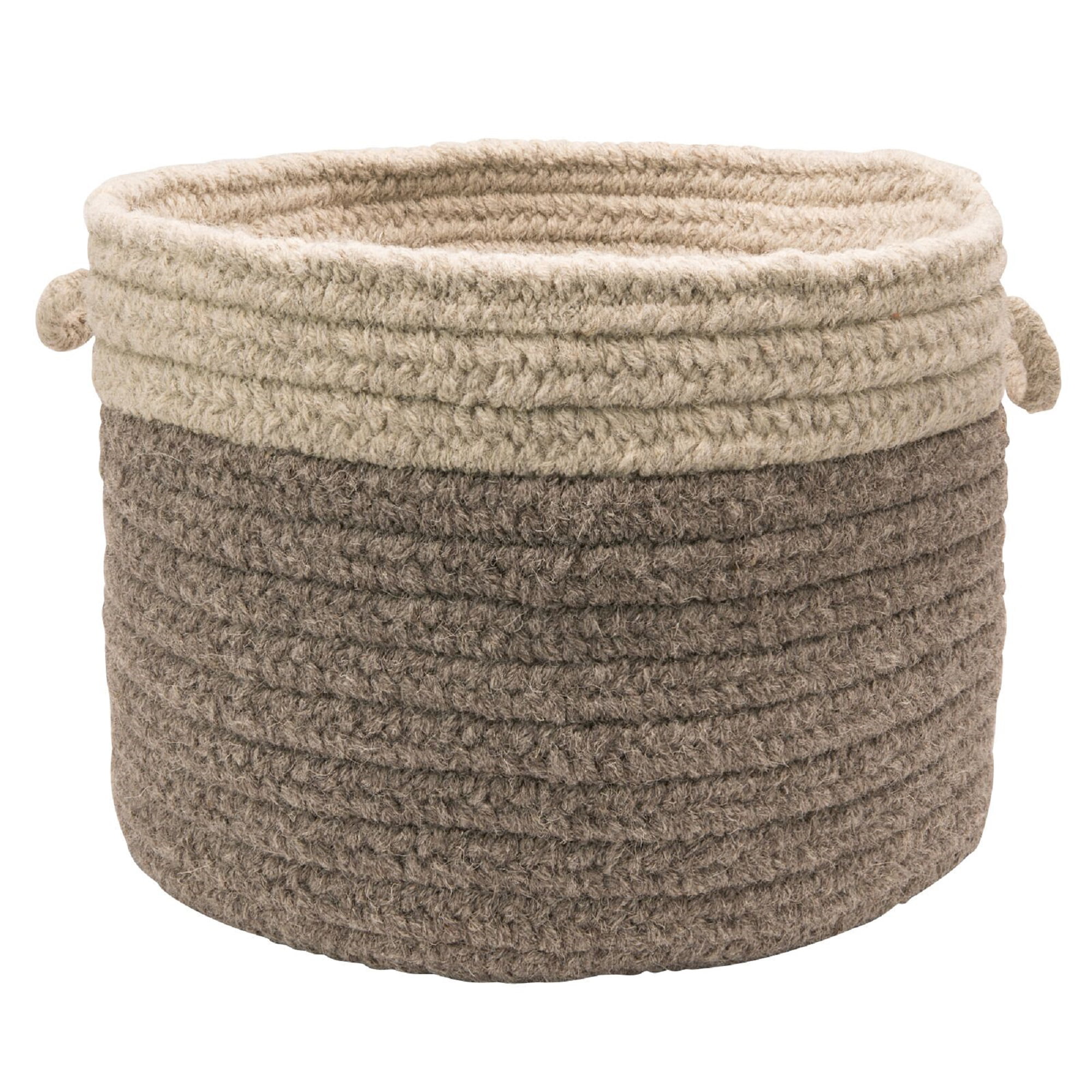 Picture of Colonial Mills CN21A024X014 24 x 14 in. Chunky Natural Wool Dipped Basket, Dark Gray & Light Gray