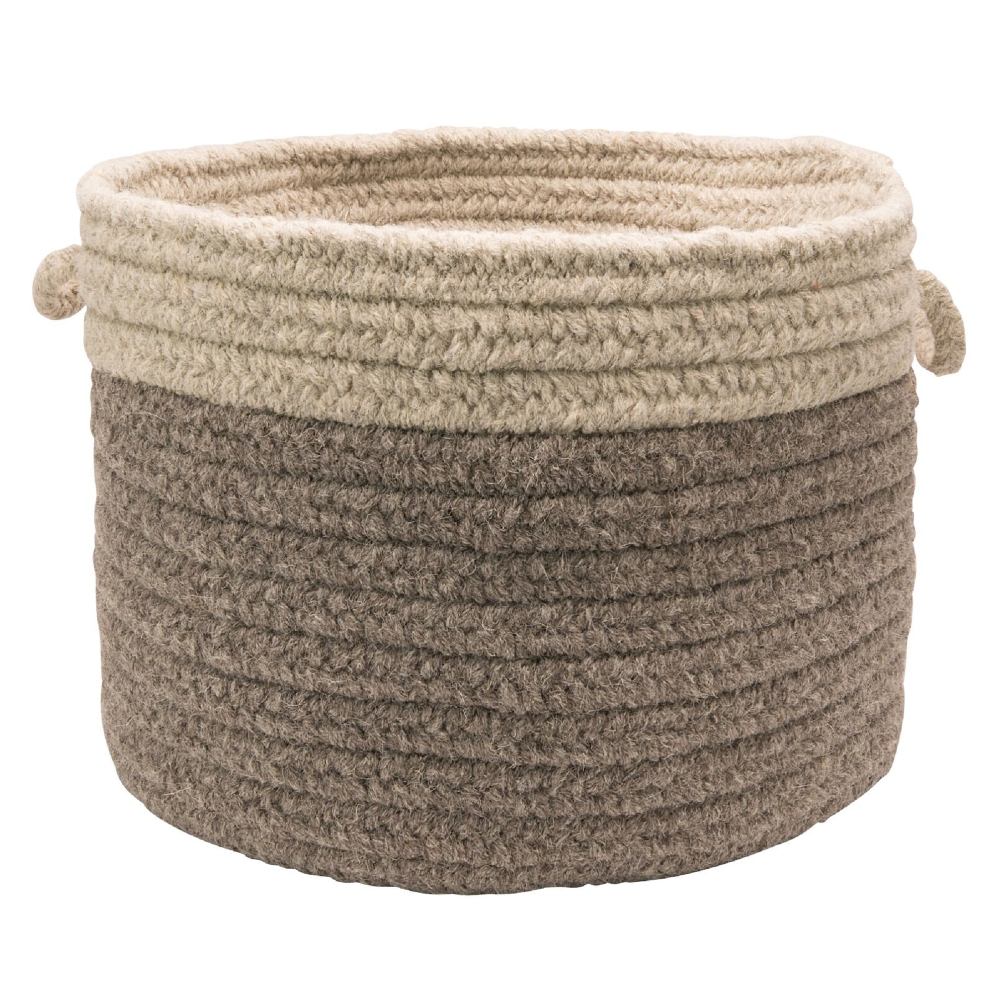 Picture of Colonial Mills CN21A018X018 18 x 12 in. Chunky Natural Wool Dipped Basket, Dark Gray & Light Gray