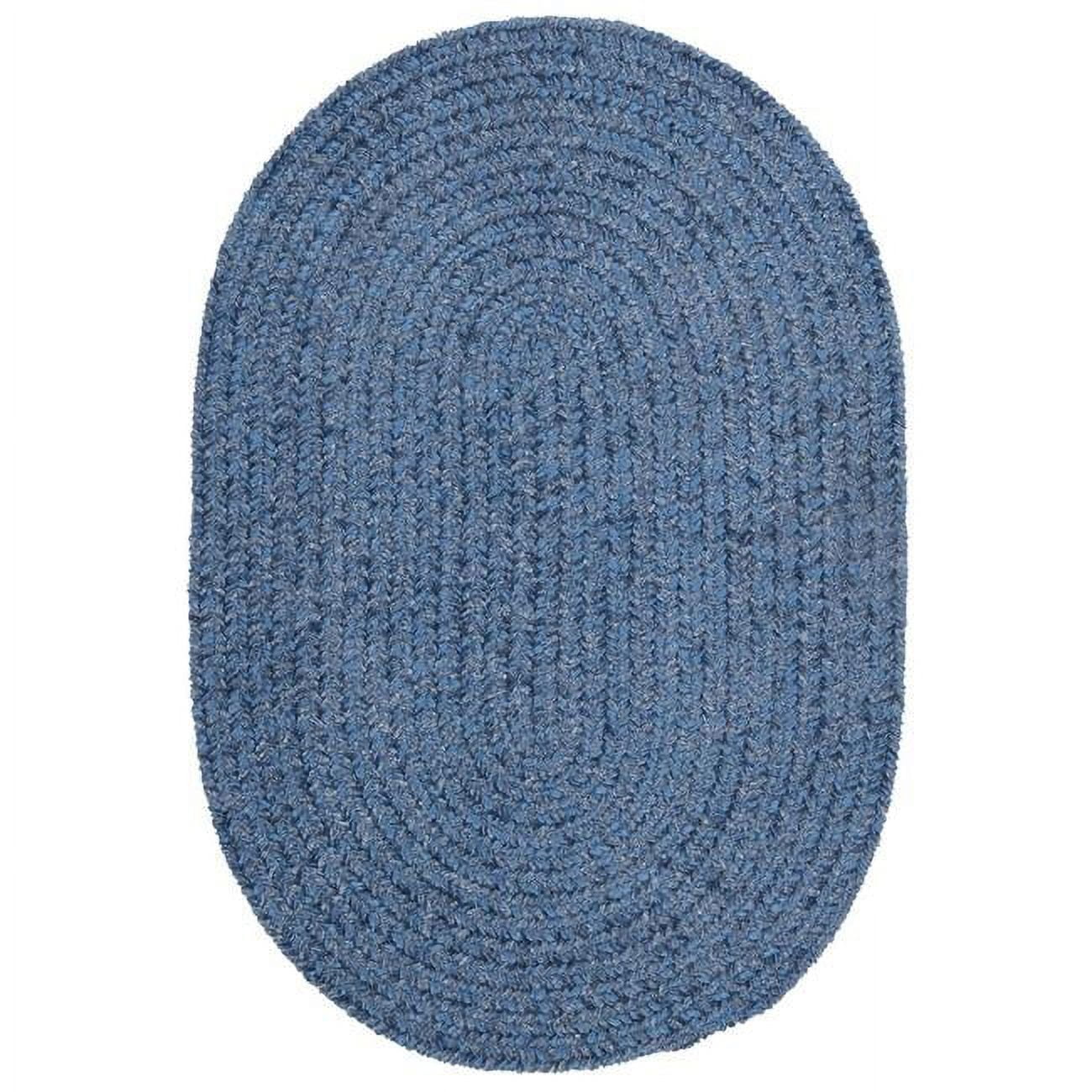 Picture of Colonial Mills Rug BF04R017X027 1 ft. 5 in. x 2 ft. 3 in. Barefoot Chenille Braided Bath Mat  Blue
