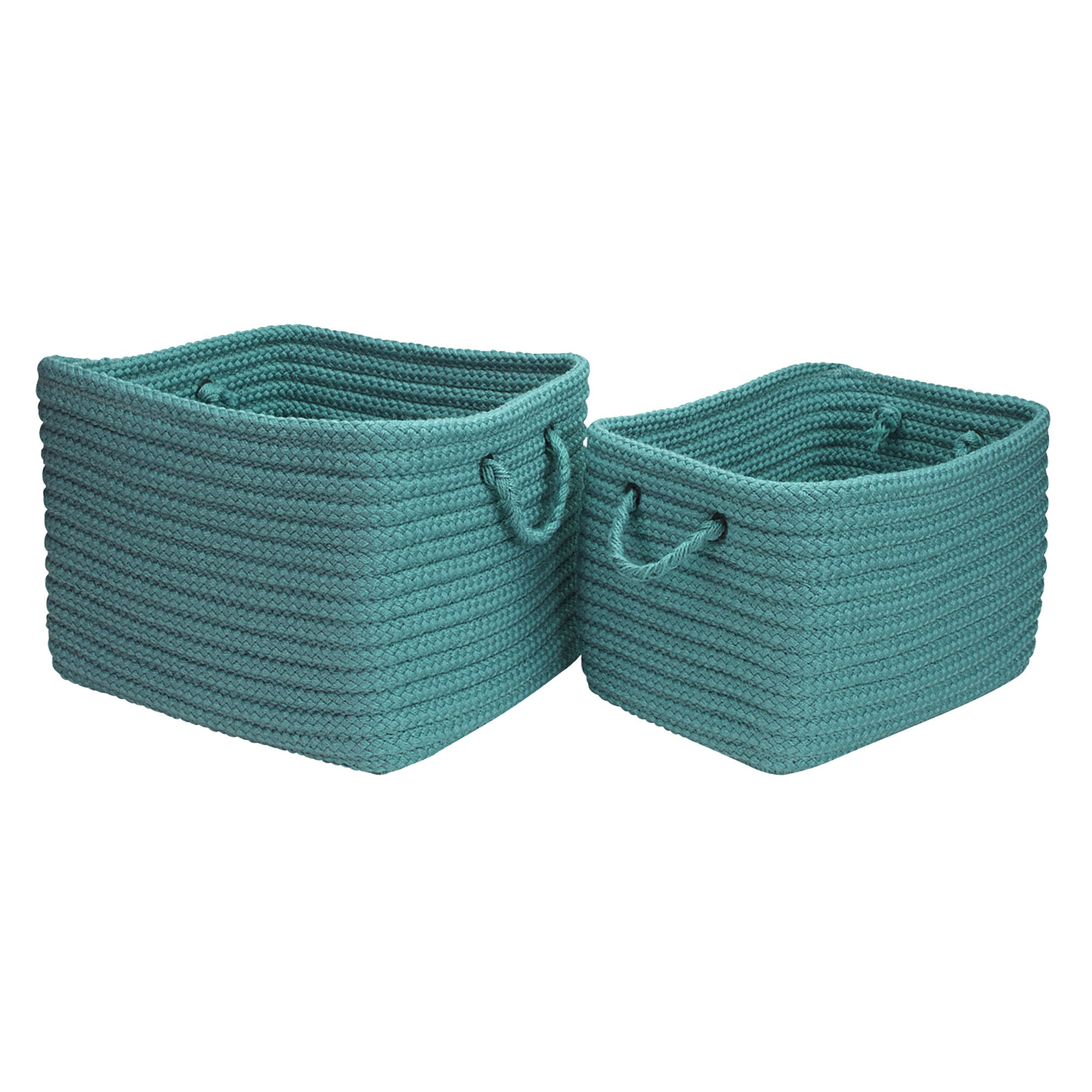 Modern Farmhouse Braided Mudroom Storage Basket, Aqua - 12 x 10 x 8 in -  Designs-Done-Right, DE2835516