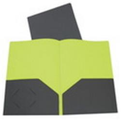 Super Heavyweight Two-Pocket Portfolio - Gray & Green - Letter Size - Durable Design