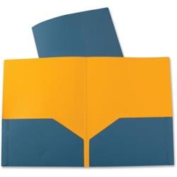 Super Heavyweight Poly Portfolio - Blue & Orange - Two-Pocket - Durable Protection