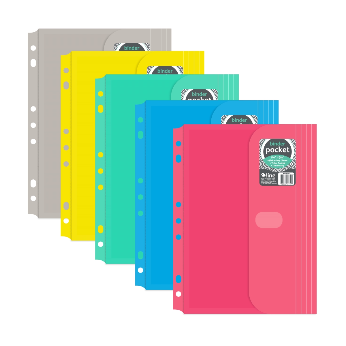 C-Line Products 08730-DS 5.5 x 8.5 in. Mini Size Binder Pocket - Side Loading - Set of 36