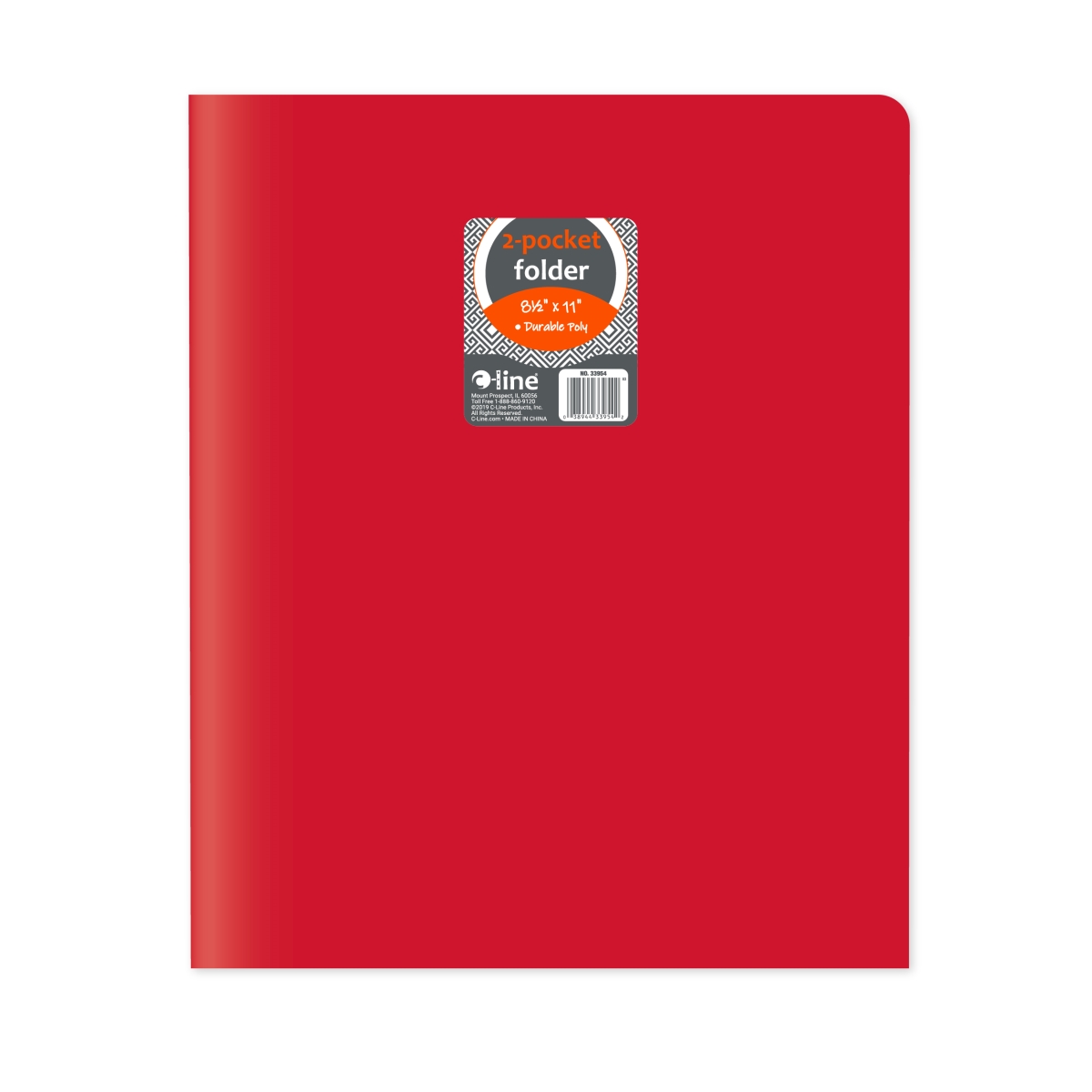 C-Line Products 33954-BX 8.5 x 11 in. Two-Pocket Heavyweight Poly Portfolio Folder, Red - Set of 25