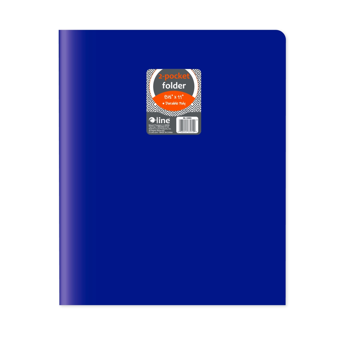 C-Line Products 33955-BX 8.5 x 11 in. Two-Pocket Heavyweight Poly Portfolio Folder, Blue - Set of 25