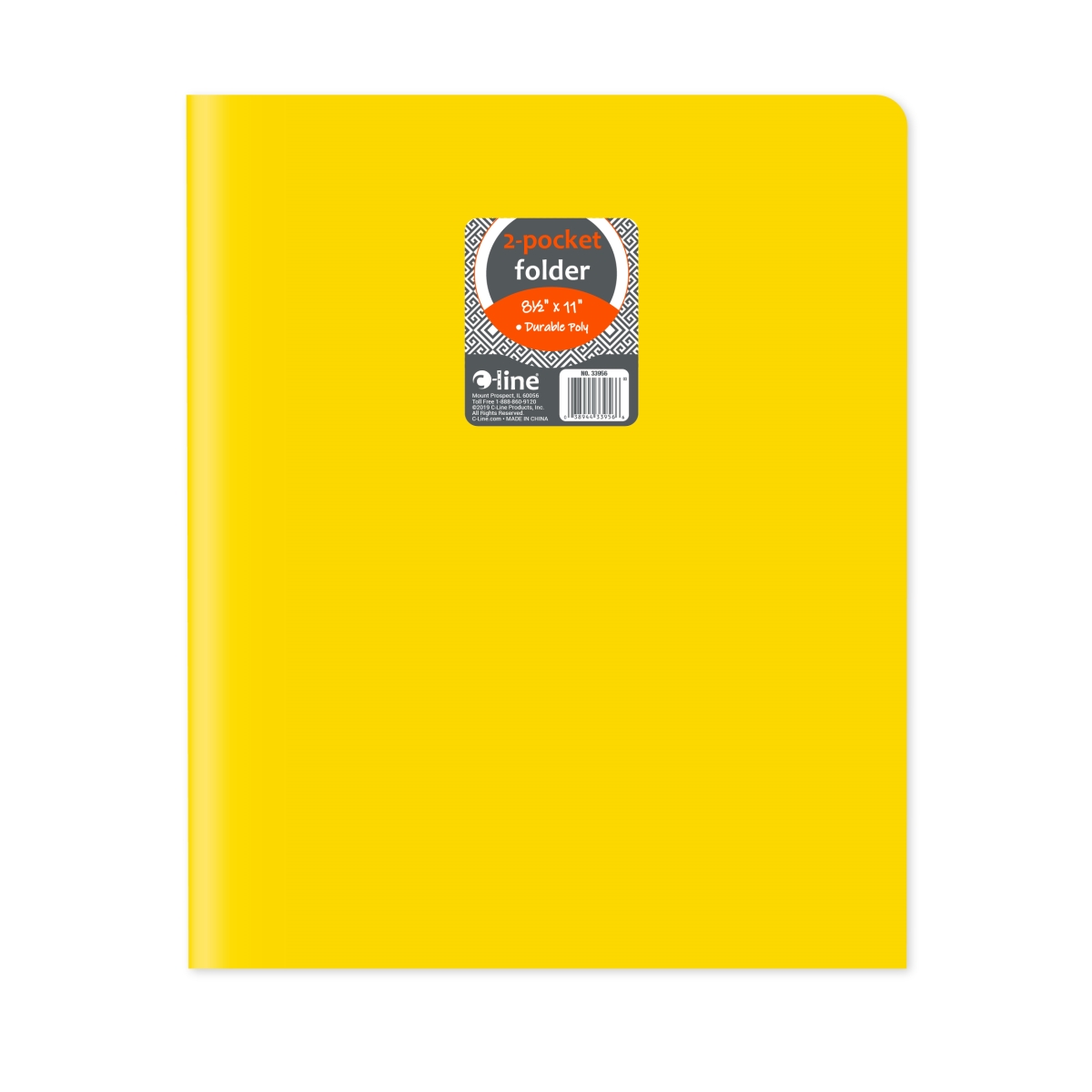 C-Line Products 33956-BX 8.5 x 11 in. Two-Pocket Heavyweight Poly Portfolio Folder, Yellow - Set of 25