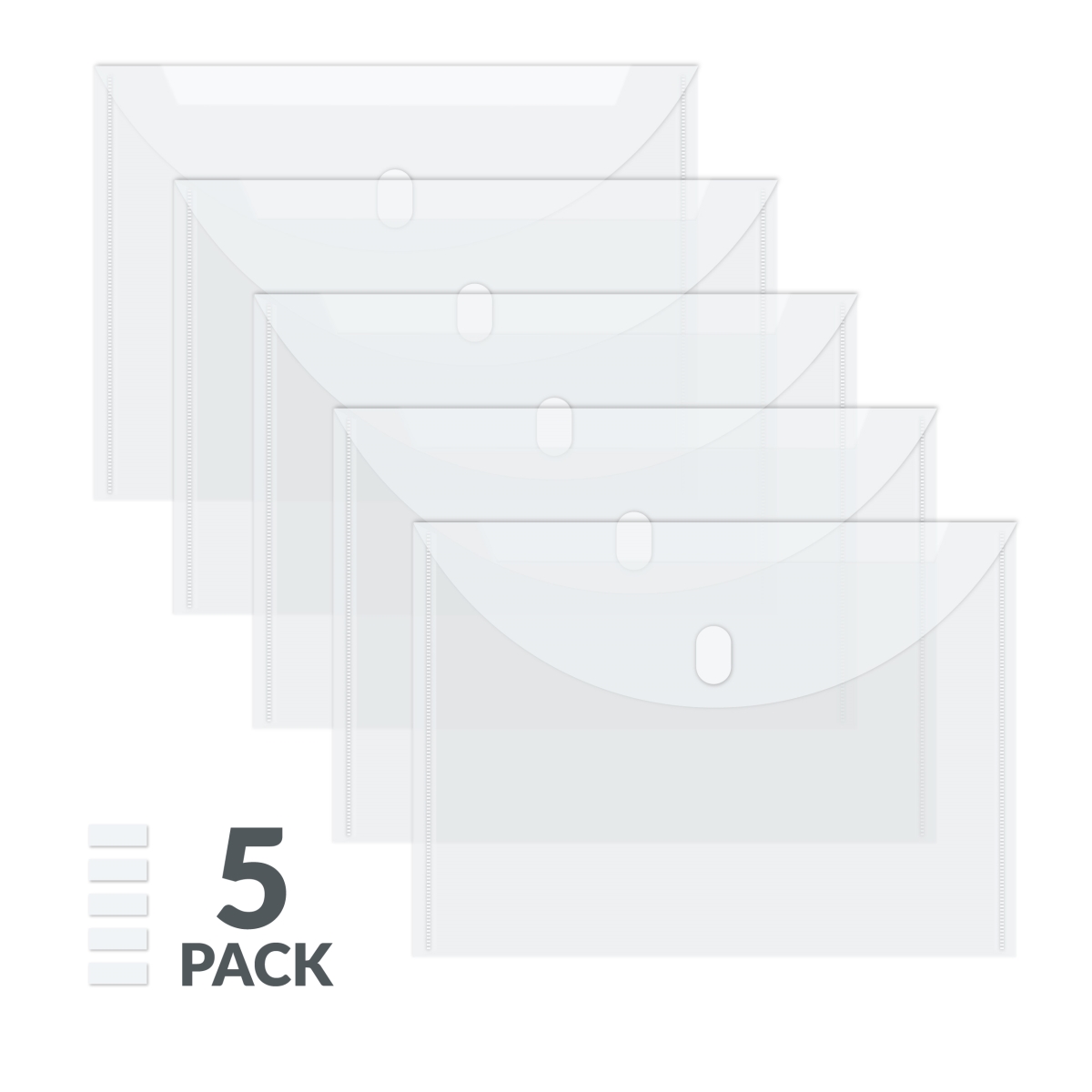 C-Line Products 35107-BX 8.5 x 11 in. Reusable Poly Envelope - Side Load, Clear - 5 per Pack - Set of 5