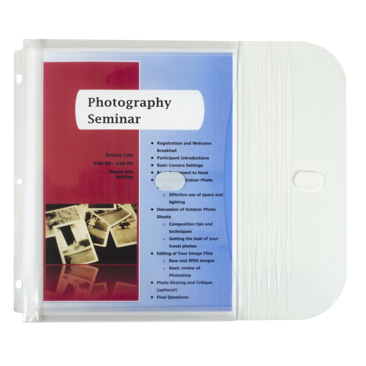 C-Line Products 57537-BX 8.5 x 11 in. Binder Pocket - Side Loading, Clear - 5 per Pack - Set of 10