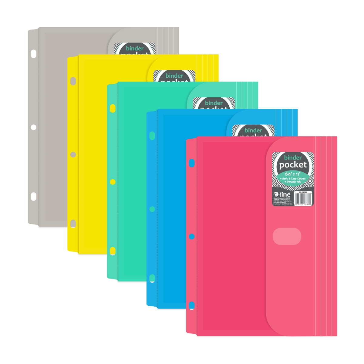 C-Line Products 58730-DS 8.5 x 11 in. Binder Pocket - Side Loading - Set of 36