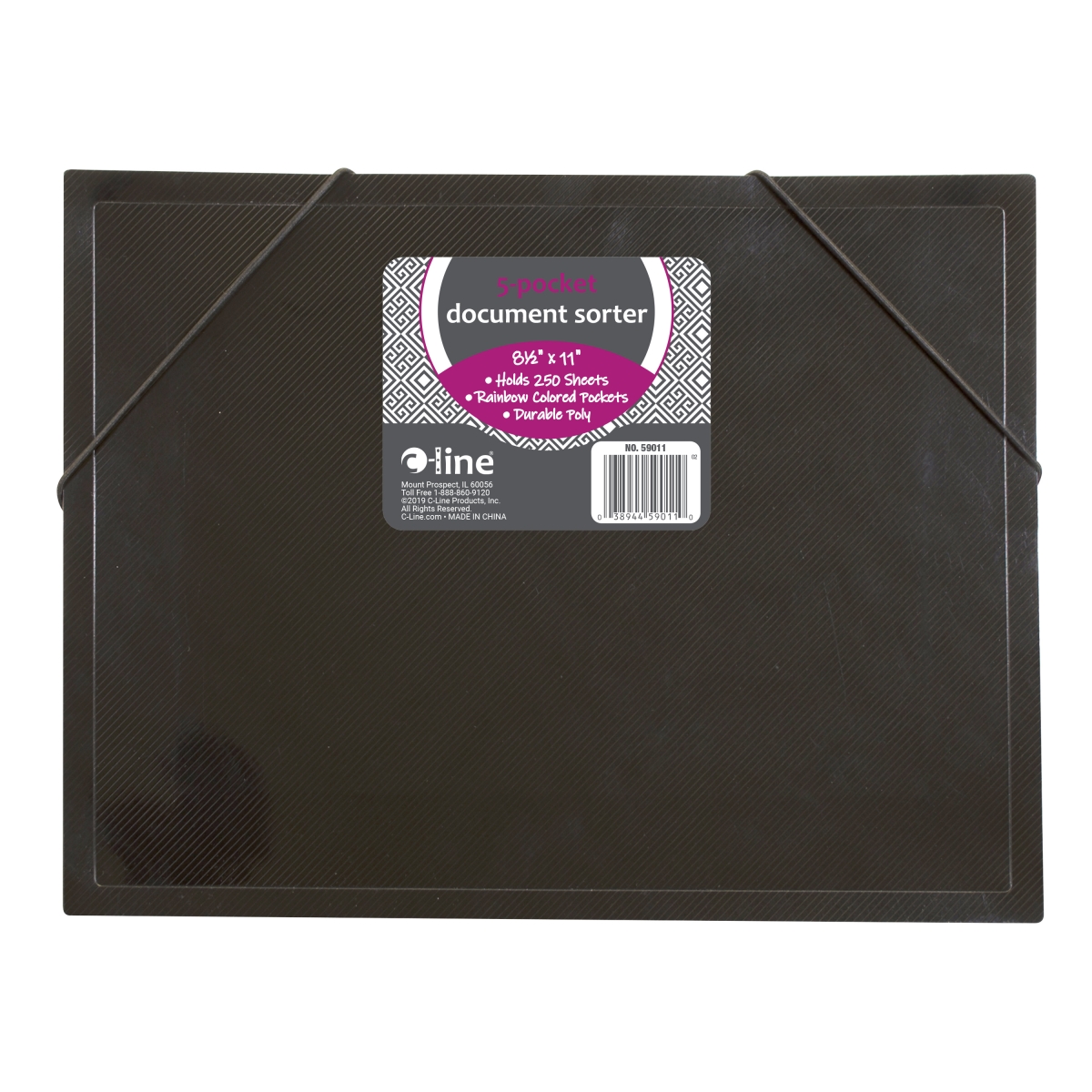 C-Line Products 59011-DS 8.5 x 11 in. Rainbow Document Sorter - Letter Size, Black & Multi Color - Set of 12