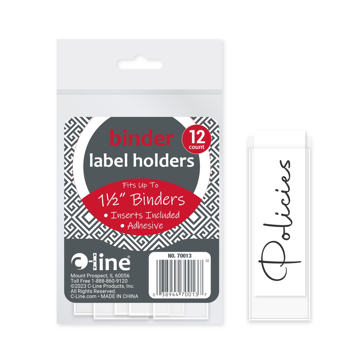 C-Line Products 70013-BX 0.75 x 2.5 in. Self-Adhesive Binder Labels - 1.5 in. Binders - 12 per Pack - Set of 5