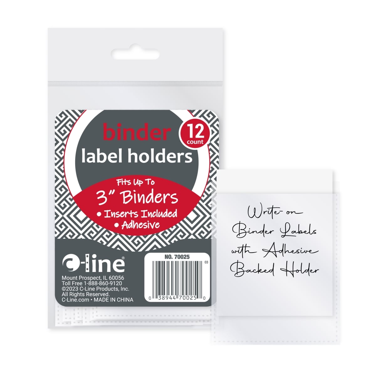 C-Line Products 70025-BX 2.312 x 3.625 in. Self-Adhesive Binder Labels - 2-3 in. Binders - 12 per Pack - Set of 5