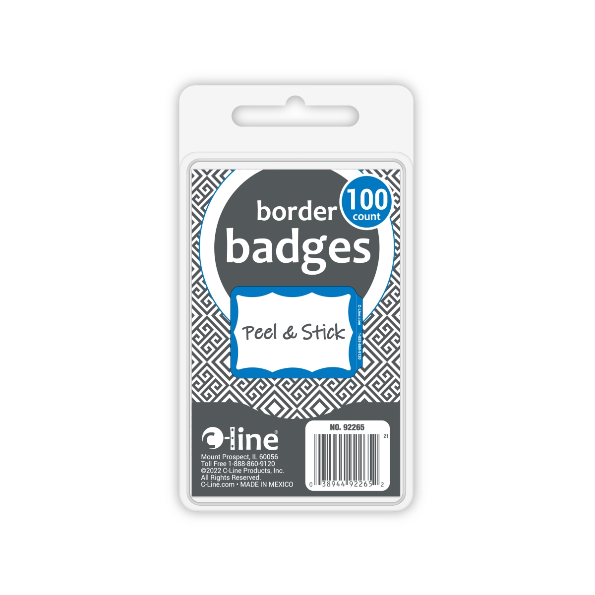 C-Line Products 92265-CT 3.5 x 2.25 in. Pressure Sensitive Decals - Border, Blue - 100 per Box - Set of 10