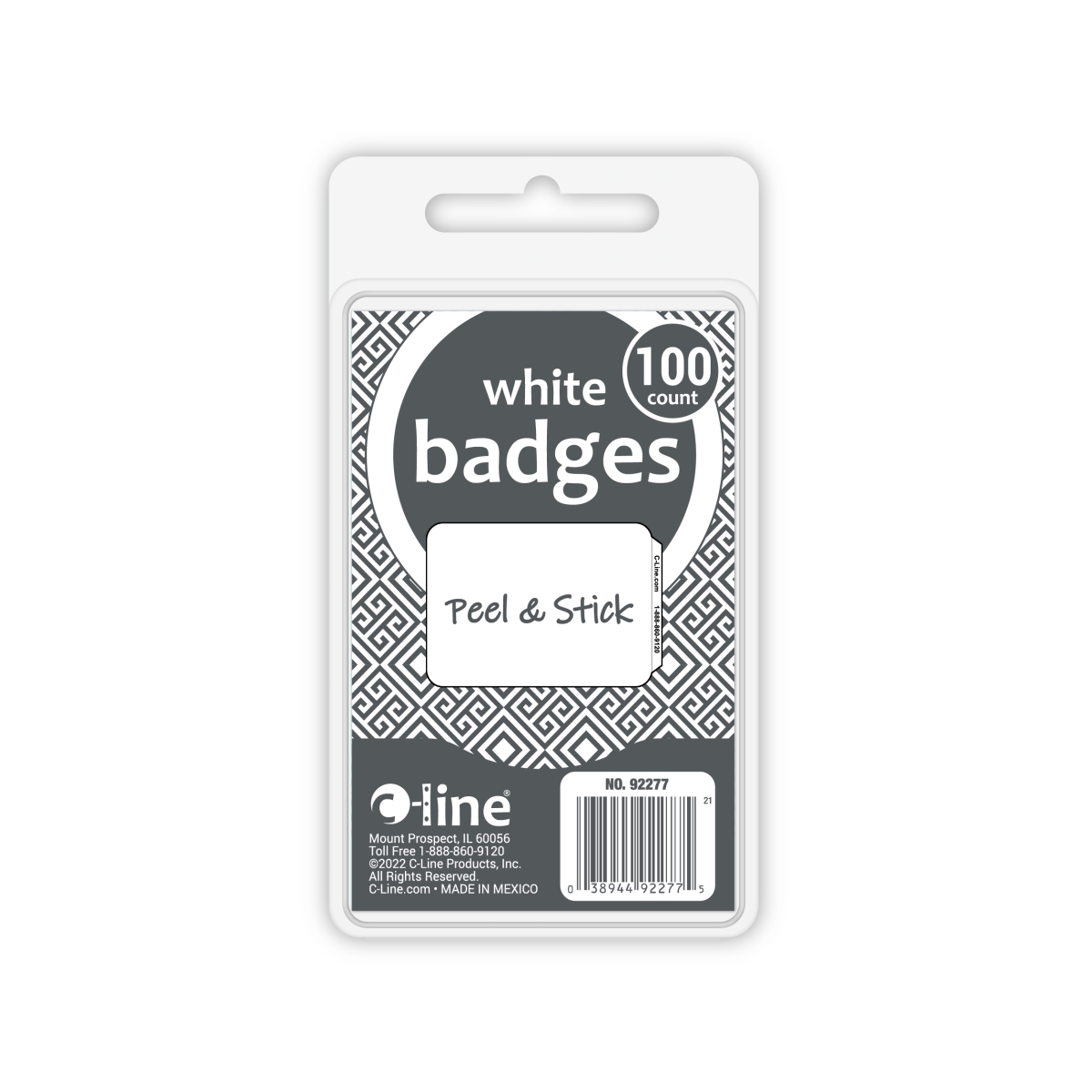 C-Line Products 92277-CT 3.5 x 2.25 in. Pressure Sensitive Decals - Plain, White - 100 per Box - Set of 10