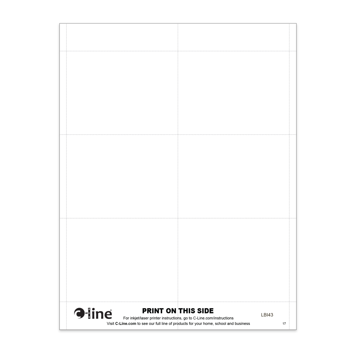 C-Line Products 92443-BX 3 x 4 in. Laser Printer Name Decal Inserts - 6 per Sheet - 300 Inserts