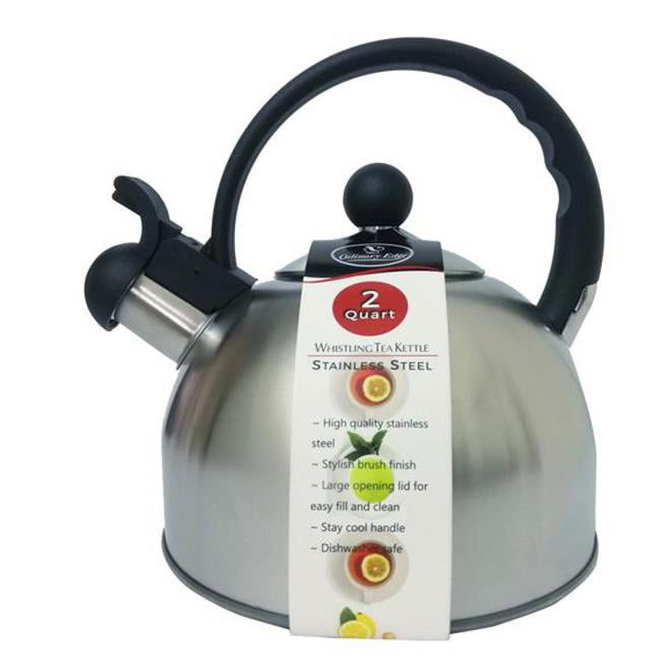 Picture of Culinary Edge 50407 2 qt. Stainless Steel Whistling Tea Kettle&#44; Silver
