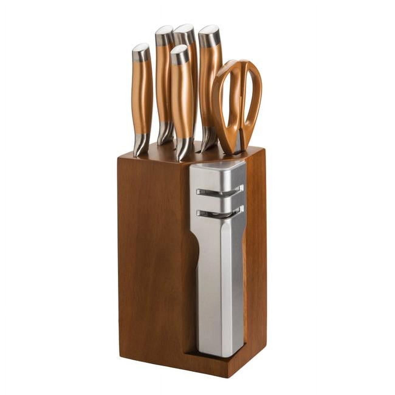 Picture of CULINARY EDGE 98831 NEW ENGLAND STAINLESS STEEL CUTLERY SET WITH DETACHABLE 2 STAGE KNIFE SHARPENER