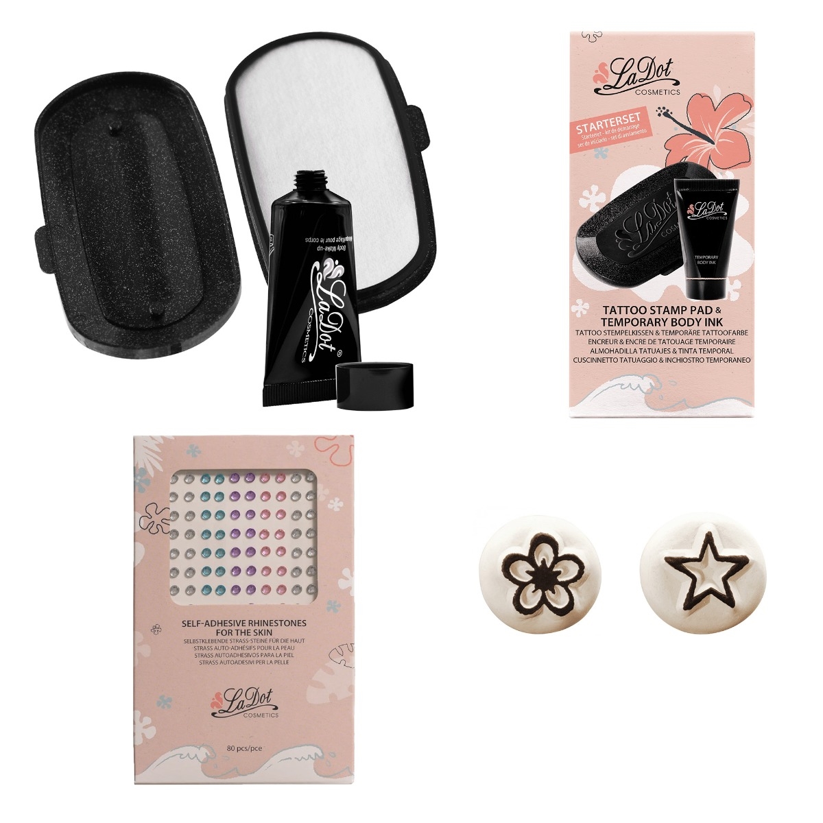 LDSS024 Ladot - Deluxe Set 1 - small star - small flower & rhinestones