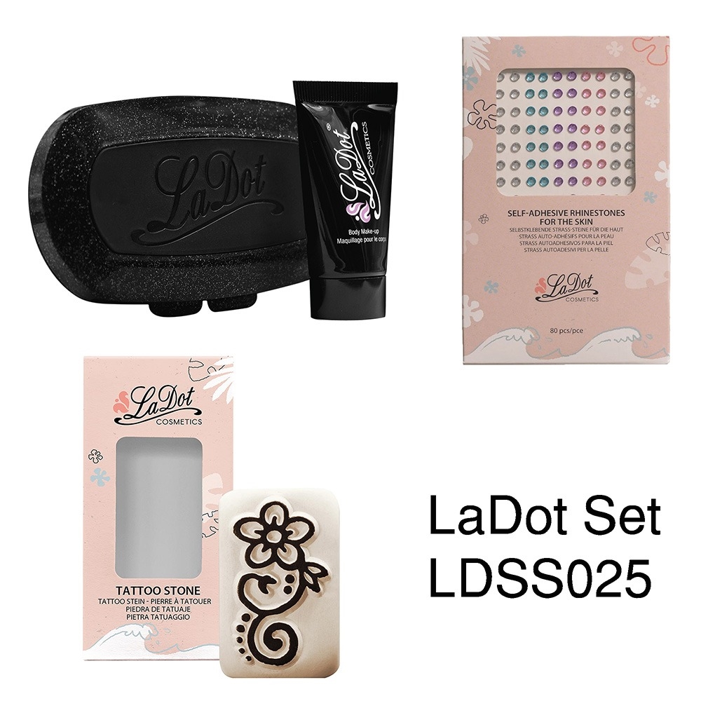 LDSS025 Ladot - Deluxe Set 2 - medium curl flower & rhinestones