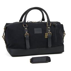 394CC-Black with black leather Colorado Leather Duffel Bag, Black - Small