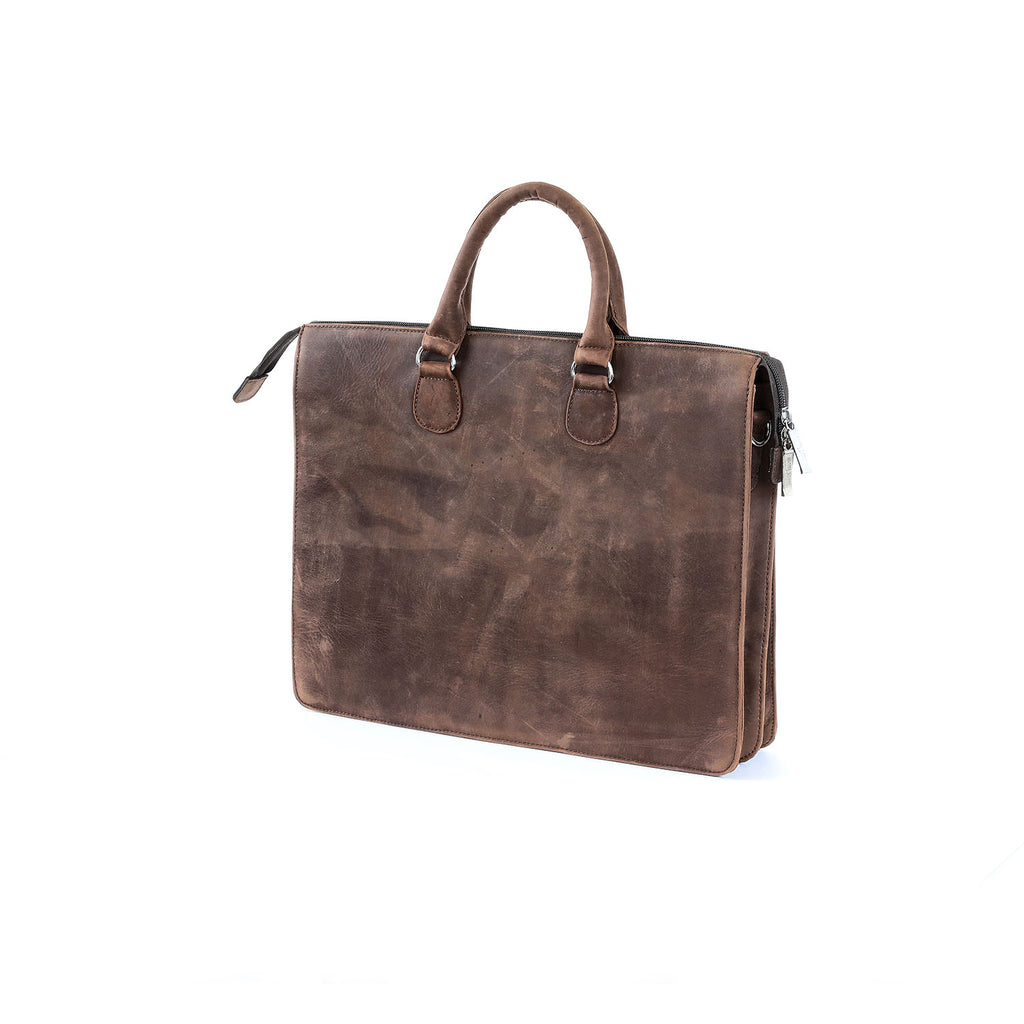 147-Rustic Sarita Leather Briefcase, Rustic