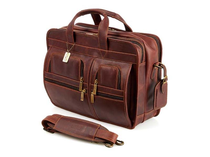 Legendary Executive Briefcase - Dark Brown - 17in.x13in.x9in. - Premium Cowhide Leather