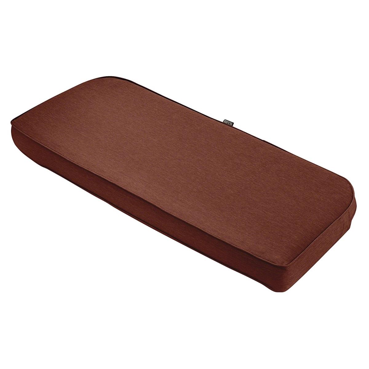 Picture of Classic Accessories 62-016-HHENNA-EC Montlake Bench Contoured Cushion Foam And Slip Cover, Heather Henna - 41 x 18 x 3 in.