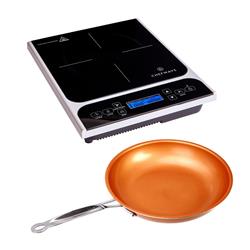Picture of ChefWave  CHECW-IC01 ChefWave LCD 1800W Portable Induction Cooktop w/ Safety Lock&#44; Bonus 10in Fry Pan